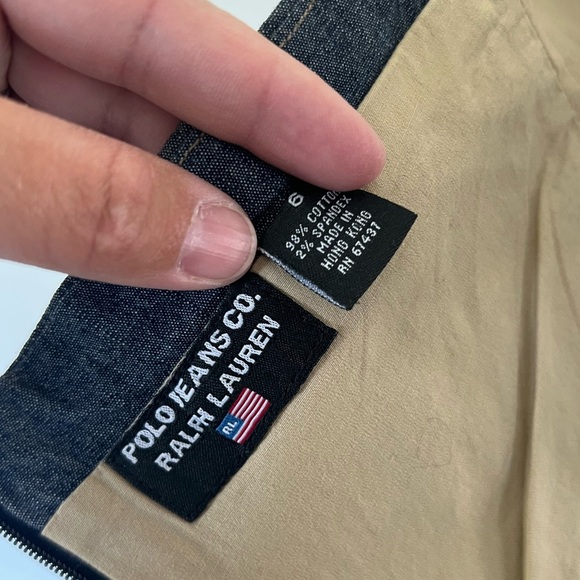 Polo Jeans Ralph Lauren 90s Vintage Y2K Strapless Denim Mini Dress Size 6 - Picture 9 of 10